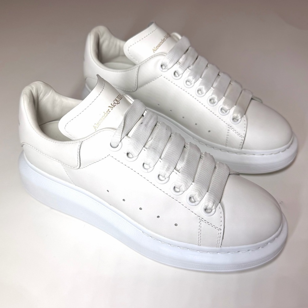 ALEXANDER MCQUEEN Women’s White Oversized Low Top Sneakers Size- 37